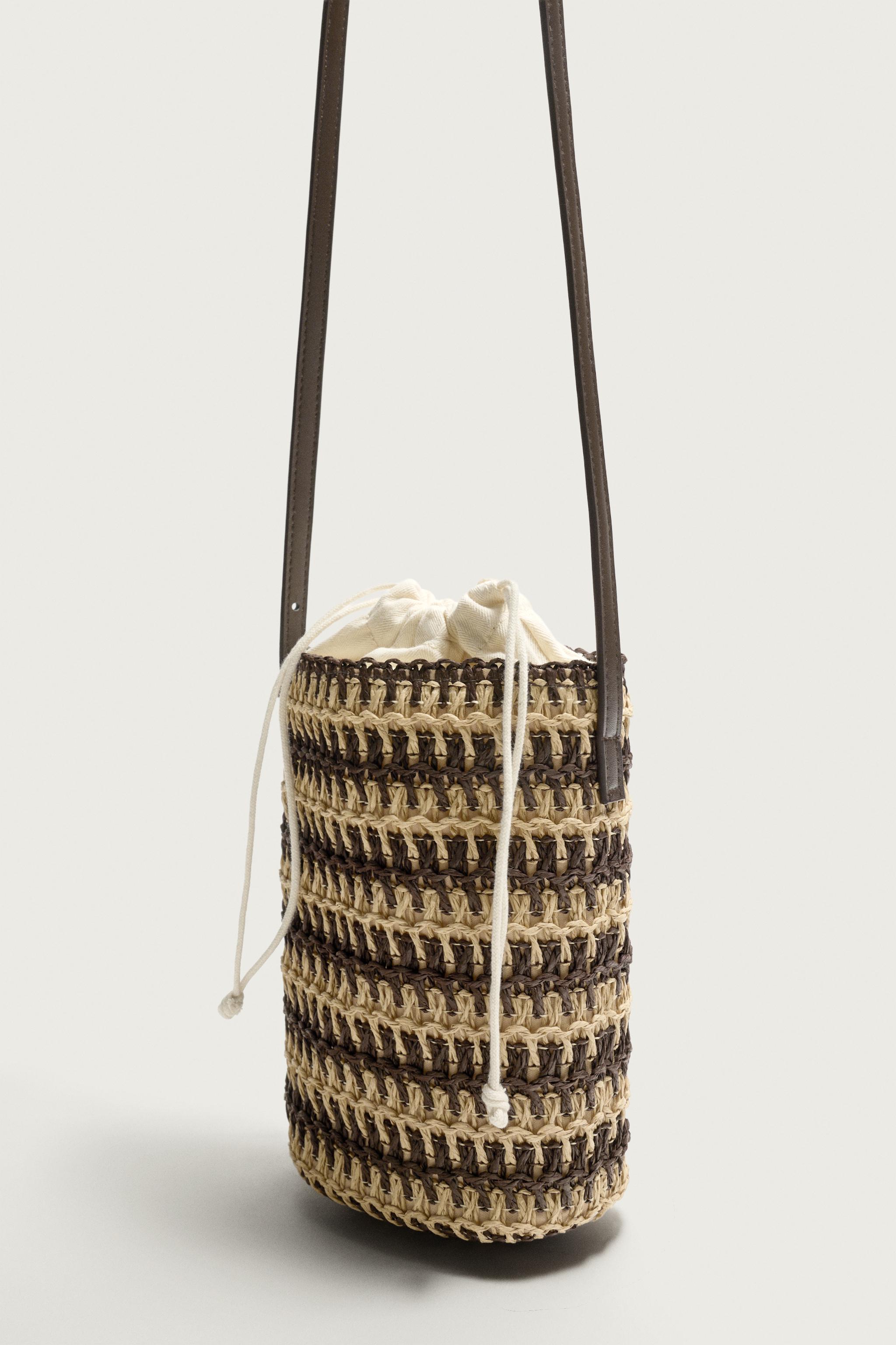 VERTICAL WOVEN CROSSBODY BAG